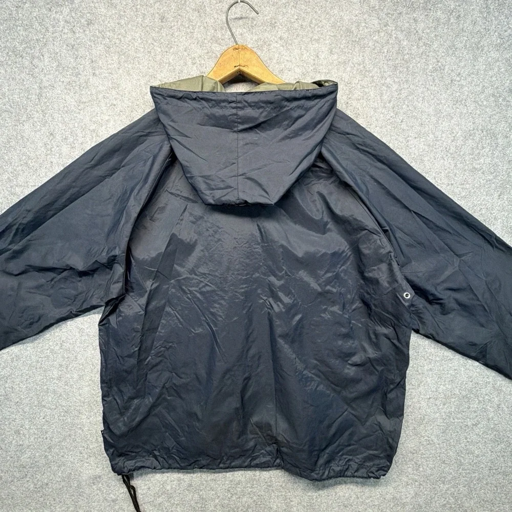 Vintage Gap Anorak Jacket Mens Medium Navy Blue Hooded Pullover 1/2 Zip Up